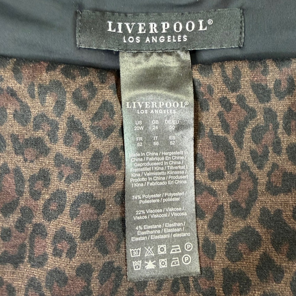 Liverpool Women 20W Cheetah Brown Animal Print Stretch Pencil Skirt LY6023Z17 - Picture 2 of 9